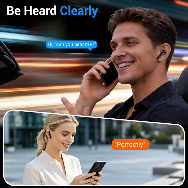 Alt view image 6 of 7 - LED Display Wireless Earbuds Bluetooth 5.4 in Ear Headphones | 48H Playtime,Deep Bass Sound,10mm Clear Calls,Lightweight Headsets Secure Fit for Work, Commute, Gaming, Running Black