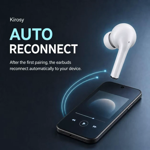 Alt view image 2 of 7 - Wireless Earbuds pro 3, Bluetooth 5.3 Noise Cancelling Headphones, White | ENC Clear Calls, 30H Total Playtime, Comfortable In-Ear Fit for Sports, Travel and Daily Use, Compatible for iPhone/ Android