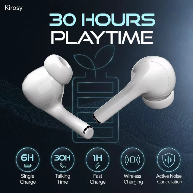 Alt view image 3 of 7 - Wireless Earbuds pro 3, Bluetooth 5.3 Noise Cancelling Headphones, White | ENC Clear Calls, 30H Total Playtime, Comfortable In-Ear Fit for Sports, Travel and Daily Use, Compatible for iPhone/ Android