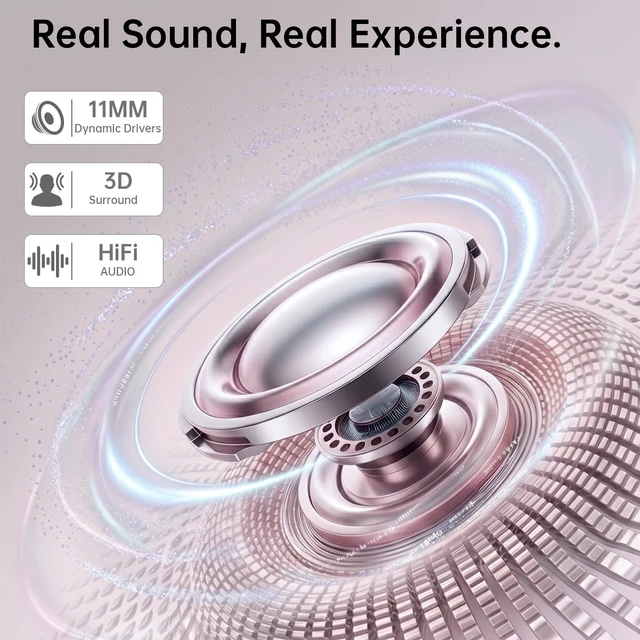 Alt view image 2 of 7 - Clip On Earbuds, Physical Button Control Open Ear Wireless Bluetooth Headphones, HiFi Sound & Environment Noise Cancelling Earbuds with Mic, Bluetooth 6.0, Up to 32H Playtime, for Run/Workout