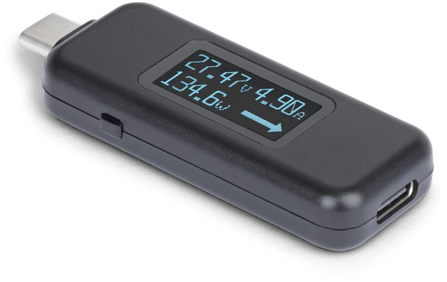 Main image of USB-C Power Tester, Digital Multimeter, 240W PD (USBC-PWRTESTER) | Bi-Directional Voltage and Current Meter, Cable and Port Tester, USB 10Gbps, EPR, USB 10Gbps Pass-Through, Male to Female