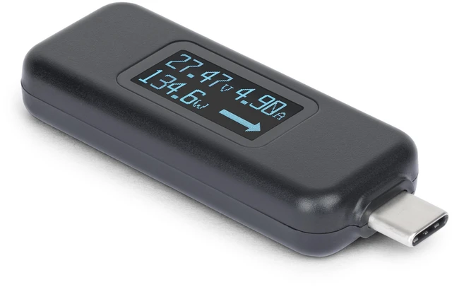 Alt view image 2 of 7 - USB-C Power Tester, Digital Multimeter, 240W PD (USBC-PWRTESTER) | Bi-Directional Voltage and Current Meter, Cable and Port Tester, USB 10Gbps, EPR, USB 10Gbps Pass-Through, Male to Female