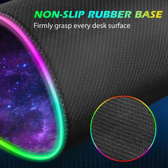 Alt view image 5 of 7 - RGB Gaming Wireless Charging Mouse Pad, 7.5/10/15W 10 Light Modes LED Mouse Pad Computer Keyboard Mat Mousepad, 800x300x4MM Extended Large Desk Mat for MacBook, Laptop, PC, Purple Galaxy Space