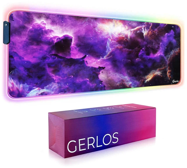 Main image of RGB Gaming Mouse Pad, Large LED Desk Mat for Gamer, 31.5" x 11.8" | Extended Size Design, Superior Micro-Weave Cloth, Non-Slip Rubber Base, Durable Stitched Edges, Water-Resistant Coating