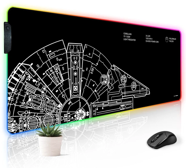 Main image of Desk Mat for Keyboard Extra Large Gaming RGB Mouse Pad, Wars | LED Desktop Mat, 14 Light, Cute, Computer, Desk Top. XL, XXL Long, Big, Cool, Modern, Design, Unique, for Men, Boys, Gamer