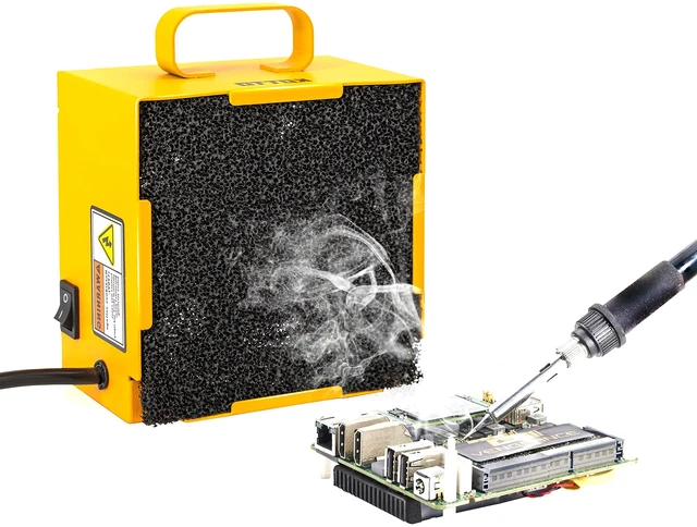 Main image of Solder Smoke Absorber Remover Fume Extractor Soldering Filter | Smoke Prevention Absorber DIY Working Fan for Soldering Station(Yellow)