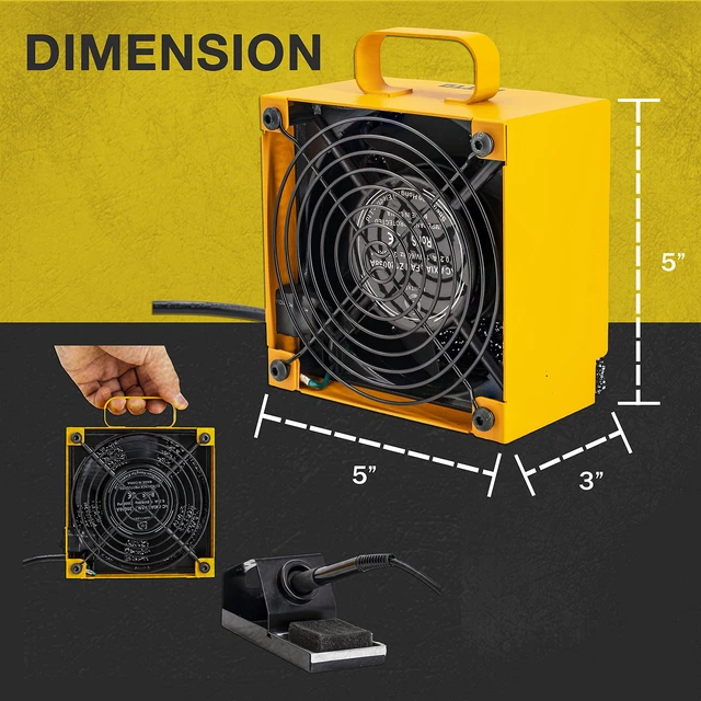 Alt view image 3 of 7 - Solder Smoke Absorber Remover Fume Extractor Soldering Filter | Smoke Prevention Absorber DIY Working Fan for Soldering Station(Yellow)