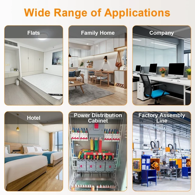 Alt view image 7 of 7 - Power Meter Single Phase, 2 Channels, Energy Meter DIN Rail Electricity Usage Monitor with LCD, kWh Meter AC40-300V 100A, Ammeter Voltmeter with Split Core Current Transformer CT