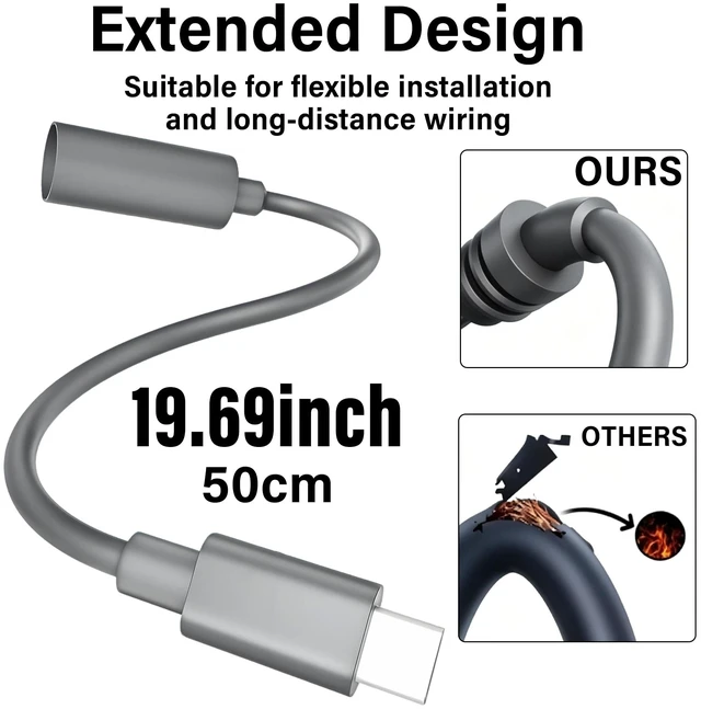 Alt view image 2 of 6 - Starlink Mini Power Cable 0.5M,18AWG USB C to DC Adapter Cable | with Smart PD Protocol,65W+ Type C Extension Cord for Flexible Starlink Mini Portable Power Station & RV Setup