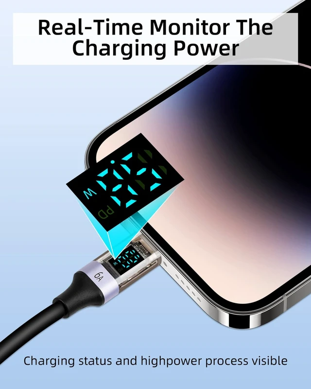 Alt view image 3 of 7 - Coiled USB to USB C Cable with LED Display, 90 Degree 66W Fast Charging Retractable USBC Cord for Phones, Tablets, Power Bank and More (90 Degree USB A to C)