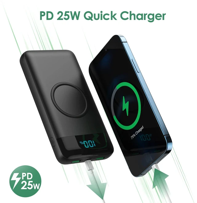 Alt view image 3 of 7 - Wireless Portable Charger 30800mAh,15W Wireless Charging 25W PD QC4.0 Fast Charging USB-C Power Bank, 4 Output Travel Essential External Battery Pack Compatible with iPhone 17/16/15/14,Galaxy,Android