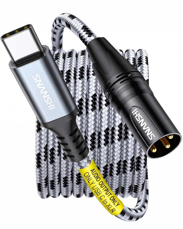 Main image of USB C to XLR Cable 6.6ft, Audio Output Only (NOT for Mics/Recording), Unbalanced Type C to XLR Cord for Speaker (Requires Active Speaker), Amp, Mixer, for iPhone 17/16/15, Galaxy S25