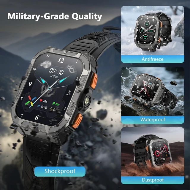 Alt view image 4 of 7 - GPS Smart Watch for Men with ChatGPT, AI Translator, Compass & Flashlight/100-Day Battery/Bluetooth Calling/Health Monitor/100+ Sports,Fitness Tracker for iPhone/Android Phones
