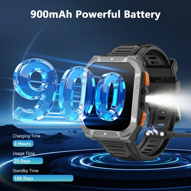 Alt view image 5 of 7 - GPS Smart Watch for Men with ChatGPT, AI Translator, Compass & Flashlight/100-Day Battery/Bluetooth Calling/Health Monitor/100+ Sports,Fitness Tracker for iPhone/Android Phones
