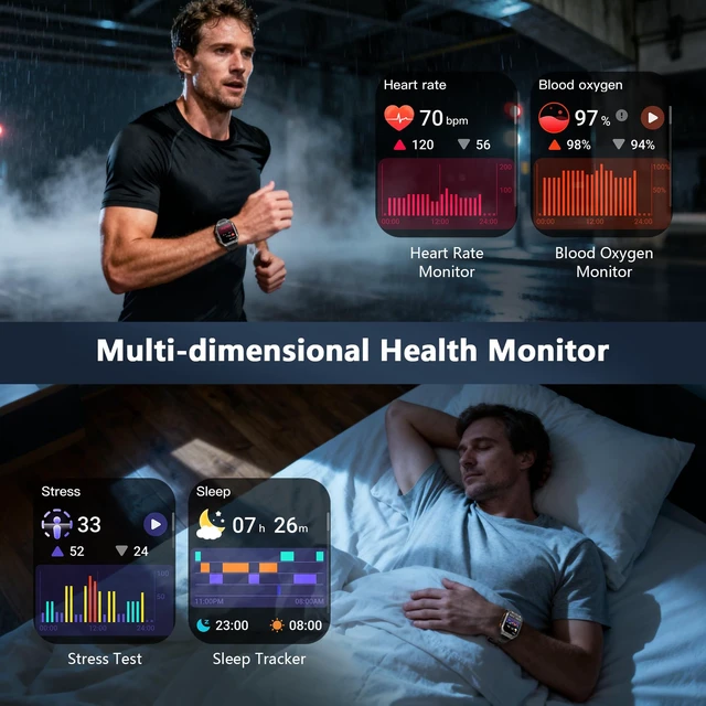 Alt view image 7 of 7 - GPS Smart Watch for Men with ChatGPT, AI Translator, Compass & Flashlight/100-Day Battery/Bluetooth Calling/Health Monitor/100+ Sports,Fitness Tracker for iPhone/Android Phones