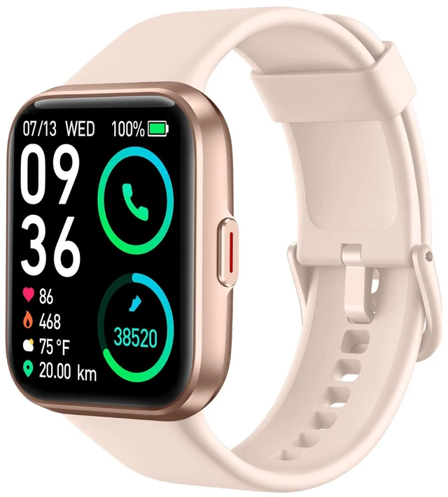 Main image of Smart Watch for Women, Alexa & Call, 1.69" IP68, HR/SpO2, Pink, V7 Pro
