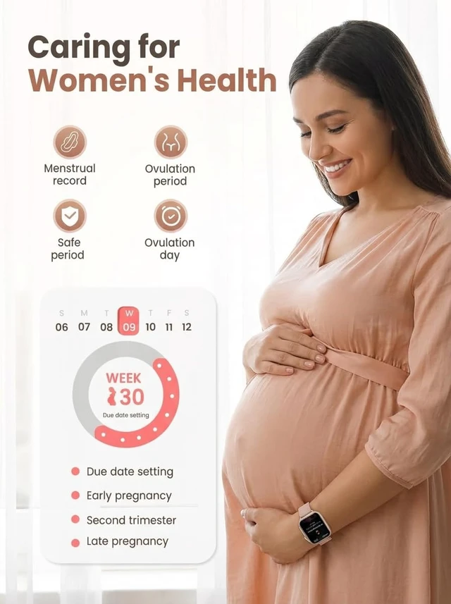 Alt view image 6 of 7 - Smart Watch for Women, Alexa & Call, 1.69" IP68, HR/SpO2, Pink, V7 Pro