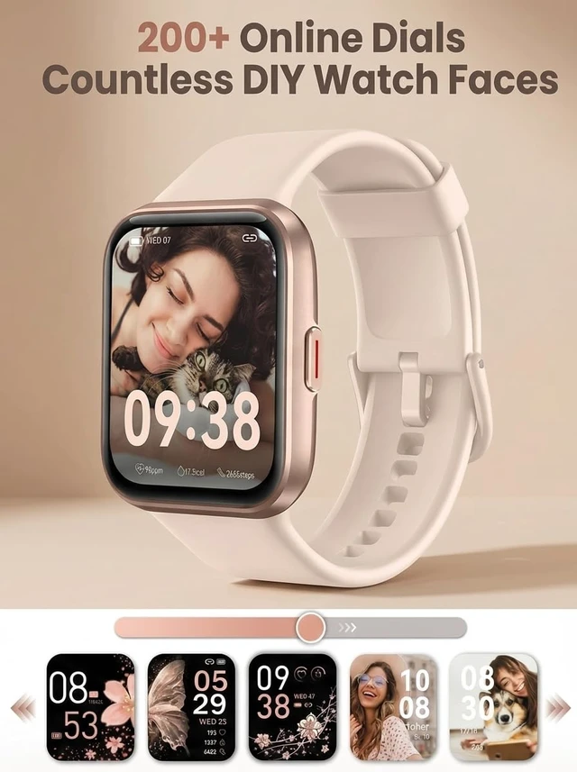 Alt view image 7 of 7 - Smart Watch for Women, Alexa & Call, 1.69" IP68, HR/SpO2, Pink, V7 Pro