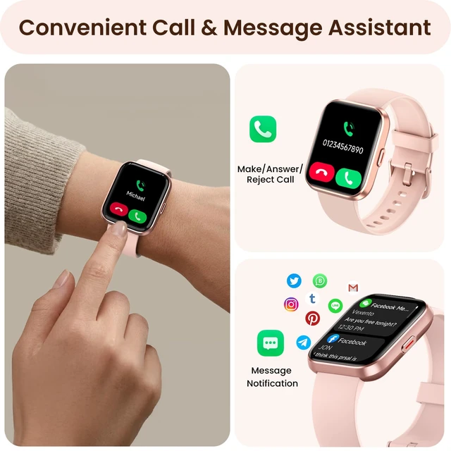 Alt view image 2 of 7 - Smart Watches for Women with Call, Health Monitor, Alexa Smartwatch | Womens Smart Watch for iPhone Android, Sleep,Heart Rate,Stress Monitor, Cycle Tracking, 100+ Sports Modes Fitness Watch