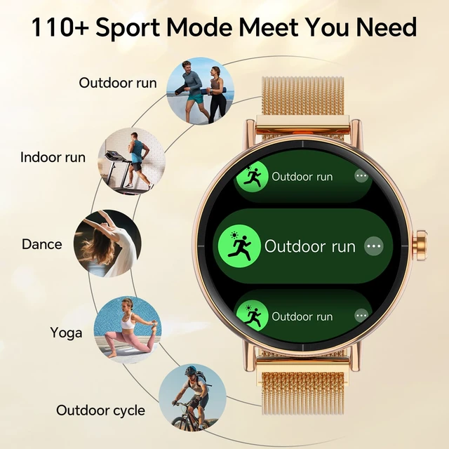 Alt view image 4 of 7 - Smart Watch for Men Women,1.57" Touchscreen,Round Fitness Trackers | Compatible iPhone/Samsung/Android,110+ Sports Modes,IP68 Activity Tracker,Heart Rate,Sleep/SpO2 Monitor,Rose Gold
