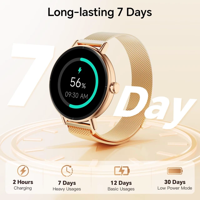 Alt view image 6 of 7 - Smart Watch for Men Women,1.57" Touchscreen,Round Fitness Trackers | Compatible iPhone/Samsung/Android,110+ Sports Modes,IP68 Activity Tracker,Heart Rate,Sleep/SpO2 Monitor,Rose Gold