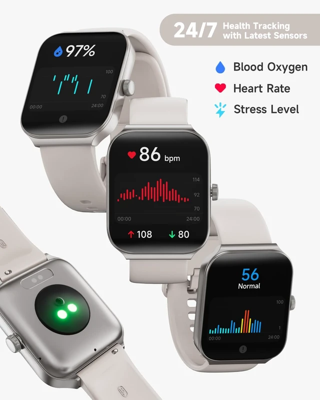 Alt view image 3 of 7 - 1.95" Smart Watch for Women with ALEXA, Fitness Watch for Android iOS Phone | Call Function, Message Notifications, Pedometer, Heart Rate, Sleep Monitor, 100 Sport Modes, IP68 Waterproof,