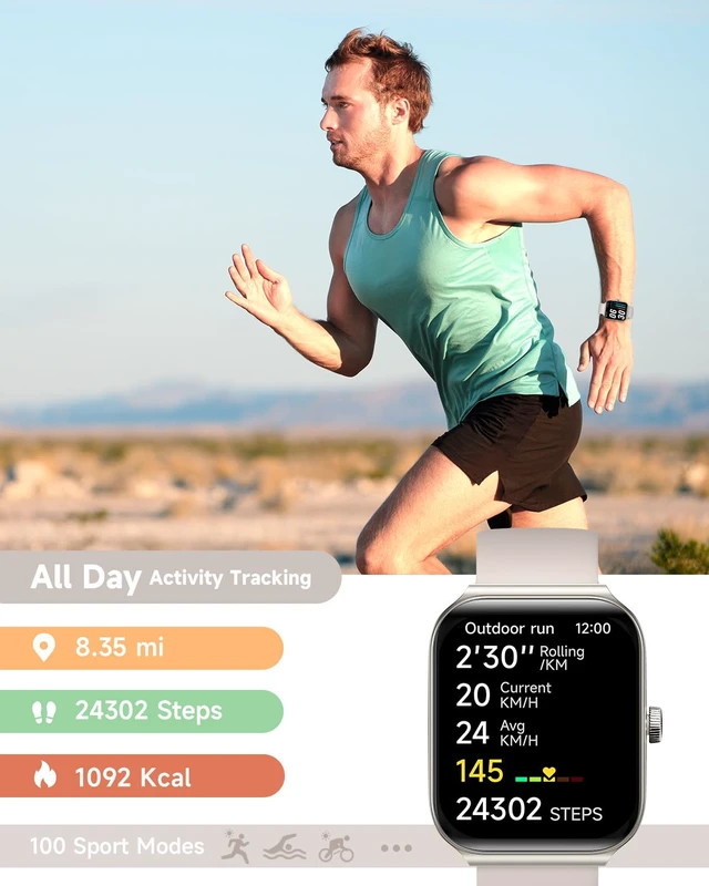 Alt view image 5 of 7 - 1.95" Smart Watch for Women with ALEXA, Fitness Watch for Android iOS Phone | Call Function, Message Notifications, Pedometer, Heart Rate, Sleep Monitor, 100 Sport Modes, IP68 Waterproof,