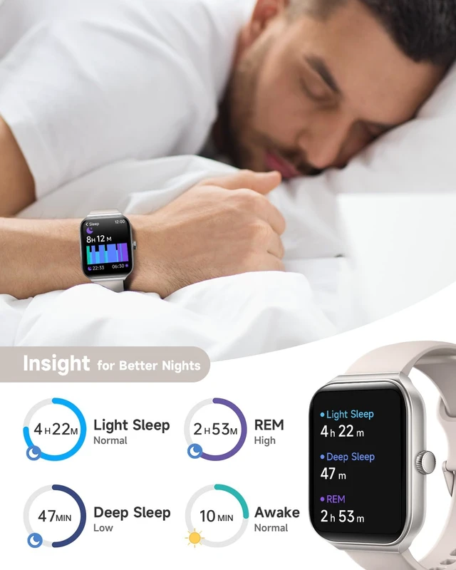 Alt view image 6 of 7 - 1.95" Smart Watch for Women with ALEXA, Fitness Watch for Android iOS Phone | Call Function, Message Notifications, Pedometer, Heart Rate, Sleep Monitor, 100 Sport Modes, IP68 Waterproof,