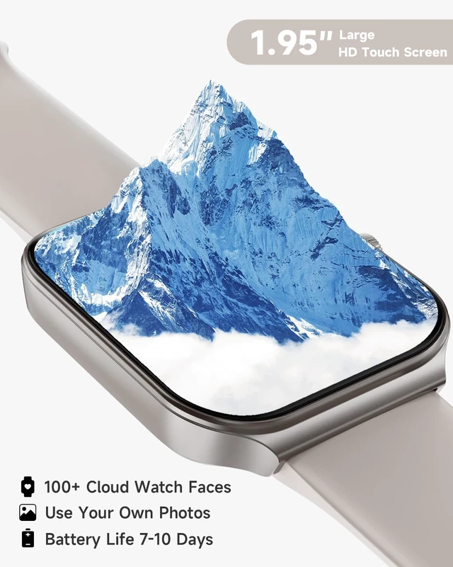 Alt view image 4 of 7 - 1.95" Smart Watch for Women with ALEXA, Fitness Watch for Android iOS Phone | Call Function, Message Notifications, Pedometer, Heart Rate, Sleep Monitor, 100 Sport Modes, IP68 Waterproof,