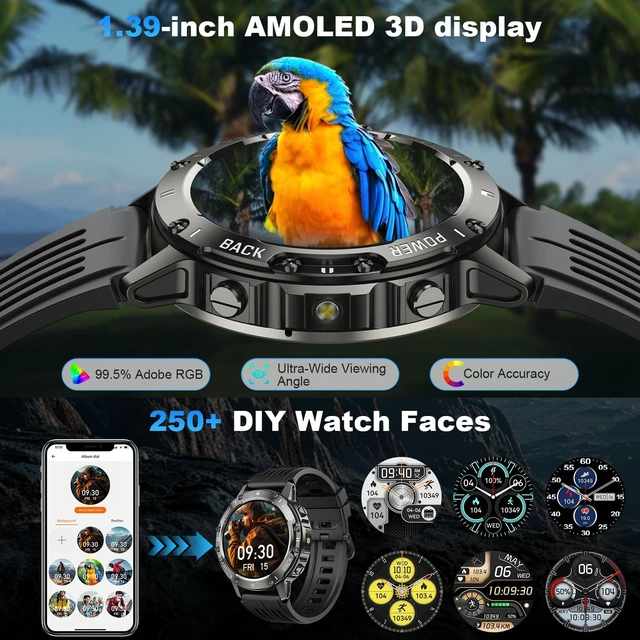 Alt view image 6 of 7 - Smart Watch for Men Fitness Tracker: Waterproof Make Answer Call Running Digital Mens Watches Military Smartwatch Android Phone iPhone Samsung Compatible SpO2 Sleep Heart Rate Monitor Step Pedometer