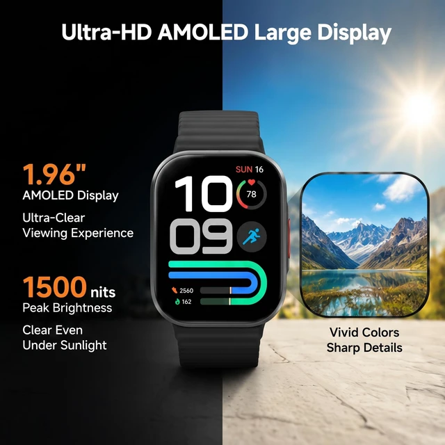 Alt view image 3 of 7 - REDMI Watch 6 Lite Smart Watch Black | 1.96" AMOLED 1500 nits AOD, BT calling, 18-day battery, 5 ATM, 150+ sport modes, 9.9 mm slim