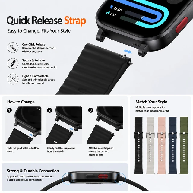 Alt view image 6 of 7 - REDMI Watch 6 Lite Smart Watch Black | 1.96" AMOLED 1500 nits AOD, BT calling, 18-day battery, 5 ATM, 150+ sport modes, 9.9 mm slim
