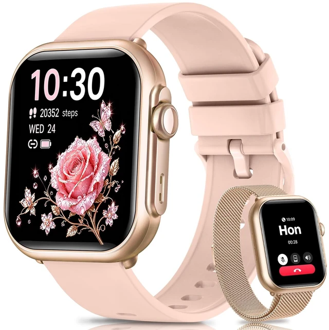 Main image of Watch for Women,Fitness Smartwatch,Fitness Watch Tracker with 2 Bands | 120+Sport Mode/30 Day+Battery Life/SpO2 Sleep Heart Rate Monitor/IP68/Compatiblefor iPhone&Android/Bluetooth Make/Answer Call