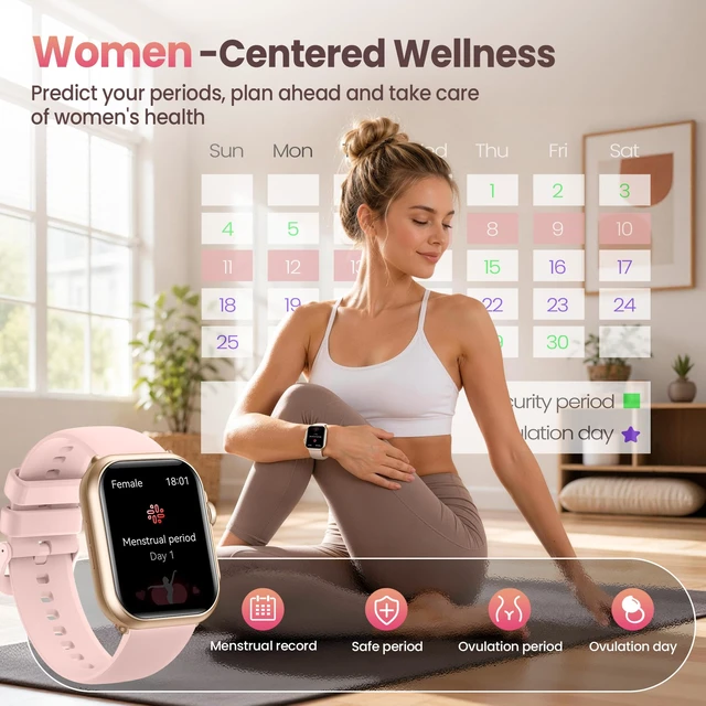 Alt view image 5 of 7 - Watch for Women,Fitness Smartwatch,Fitness Watch Tracker with 2 Bands | 120+Sport Mode/30 Day+Battery Life/SpO2 Sleep Heart Rate Monitor/IP68/Compatiblefor iPhone&Android/Bluetooth Make/Answer Call