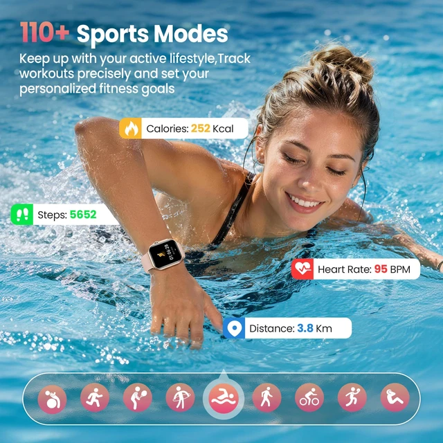 Alt view image 6 of 7 - Watch for Women,Fitness Smartwatch,Fitness Watch Tracker with 2 Bands | 120+Sport Mode/30 Day+Battery Life/SpO2 Sleep Heart Rate Monitor/IP68/Compatiblefor iPhone&Android/Bluetooth Make/Answer Call