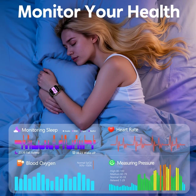 Alt view image 4 of 7 - Smart Watch for Men & Women, 1.88" HD Screen, 120+ Sports Modes, Black | Fitness Tracker, IP68 Waterproof, 300+ DIY Watch Faces, Bluetooth Calling & Alerts, Compatible iOS & Android Health Monitor