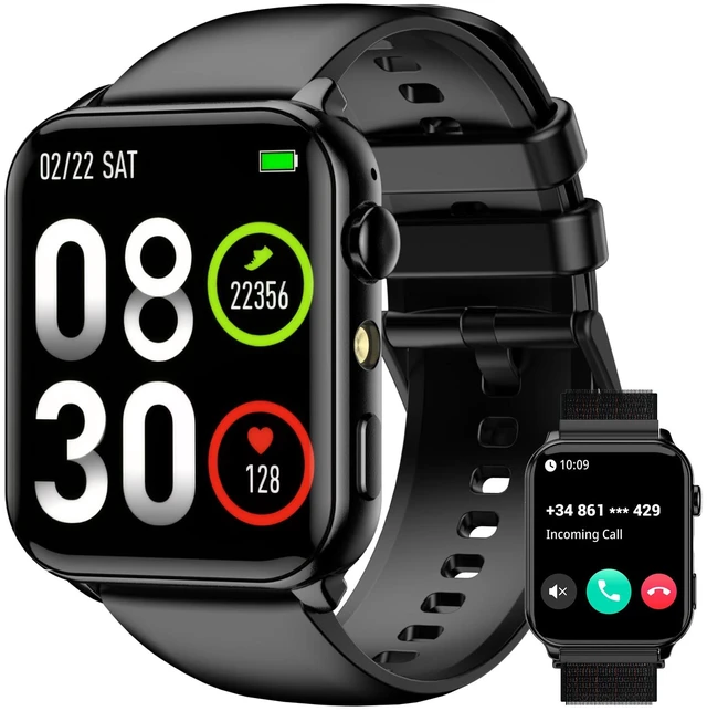 Main image of Smart Watches for Men, 1.91" AMOLED Men's Fitness Watch with 7-Day Battery | 2026 Upgrade LED Flashligh, IP68 Waterproof, 24/7 Heart Rate/Sleep Monitor, 120+ Workout Modes for Android iPhone(2 Bands)