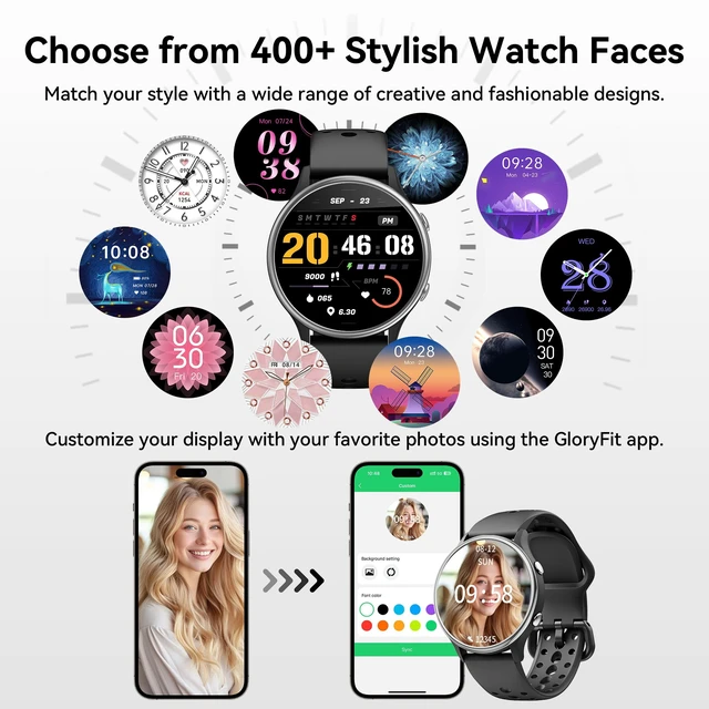 Alt view image 2 of 6 - Smart Watches for Women, Fitness Tracker with Heart Rate & SpO2 Monitor, IP67 Waterproof Activity Tracker for Men & Women, Smart Watch for iPhone & Android