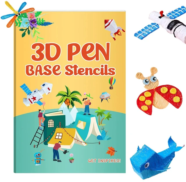 Main image of 3D Printer Drawing Molds Paper Stencils for 3D Printing Pen,Reusable Graffiti Template,3D Pen Paper Stencils,42 Sheets 65 Patterns with PVC Transparent Board.(Large)