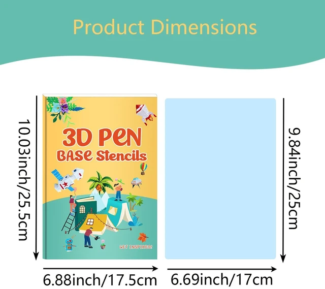 Alt view image 3 of 7 - 3D Printer Drawing Molds Paper Stencils for 3D Printing Pen,Reusable Graffiti Template,3D Pen Paper Stencils,42 Sheets 65 Patterns with PVC Transparent Board.(Large)