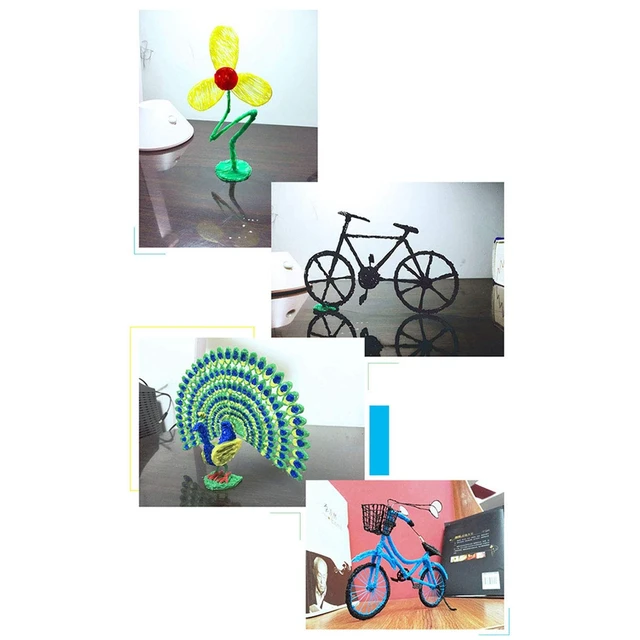 Alt view image 3 of 5 - 20 Sheets 3D Printer Drawing Molds Paper Stencils for 3D Printing Pen, 40 Patterns and a Clear Plate Set