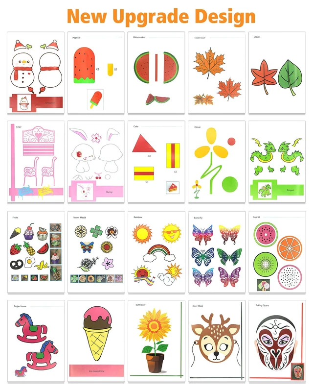 Alt view image 2 of 6 - 3D Printing Drawing Book, Colorful 40 Patterns Thick Paper Template | Painting Graffiti Template, with a Clear Plate, 3D Pen Model Stencils for Birthday Christmas DIY Gifts, Creative Art Projects