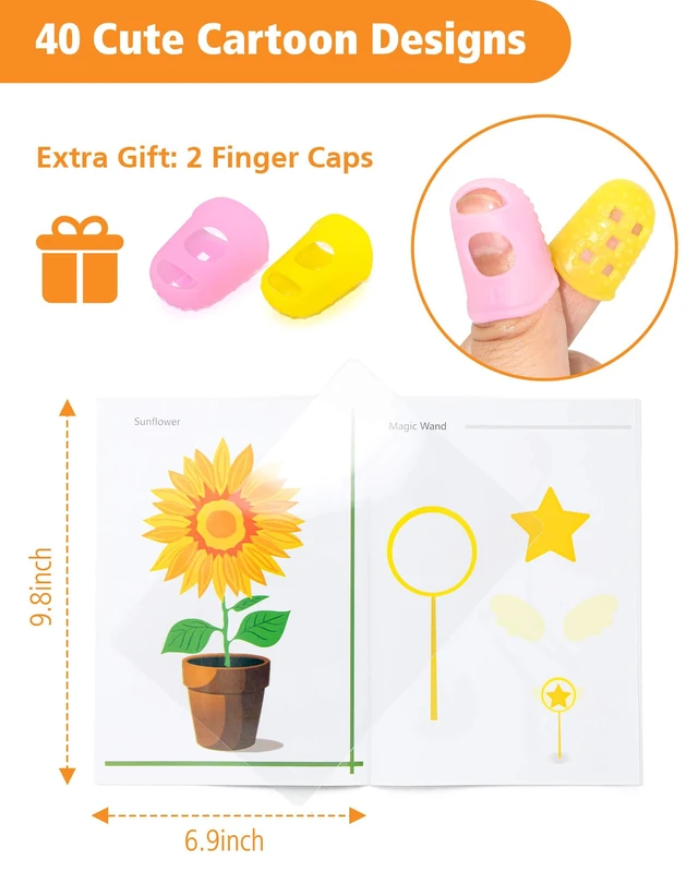 Alt view image 3 of 6 - 3D Printing Drawing Book, Colorful 40 Patterns Thick Paper Template | Painting Graffiti Template, with a Clear Plate, 3D Pen Model Stencils for Birthday Christmas DIY Gifts, Creative Art Projects