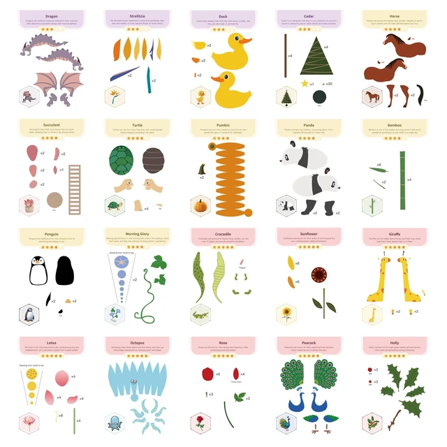 Alt view image 4 of 7 - 3D Printing Drawing Book - Animal and Plant Kingdom Theme | 40+ DIY Drawing Templates | Progressive Learning | Includes Clear Mat, Finger Caps and a Child-Safe Scissors | Great Gift for Kids