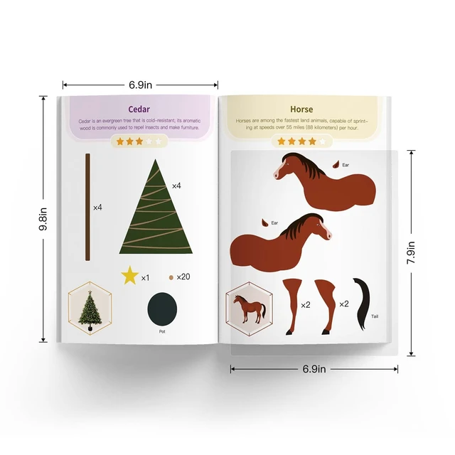 Alt view image 5 of 7 - 3D Printing Drawing Book - Animal and Plant Kingdom Theme | 40+ DIY Drawing Templates | Progressive Learning | Includes Clear Mat, Finger Caps and a Child-Safe Scissors | Great Gift for Kids