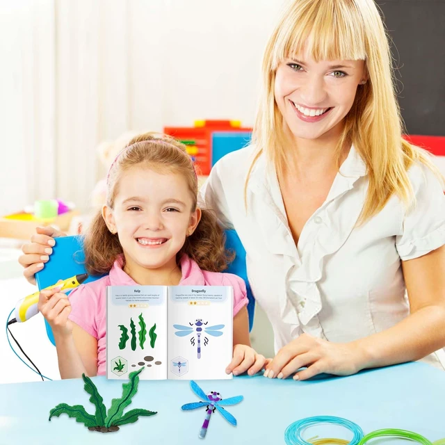 Alt view image 2 of 7 - 3D Printing Drawing Book - Animal and Plant Kingdom Theme | 40+ DIY Drawing Templates | Progressive Learning | Includes Clear Mat, Finger Caps and a Child-Safe Scissors | Great Gift for Kids
