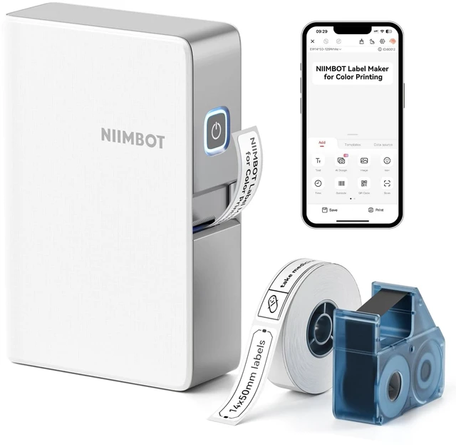 Main image of N1 Label Maker for Color Printing, Bluetooth Thermal Transfer Label Printer, Mini Sticker Printer Easy for Home Office Small Business Identification and Organization