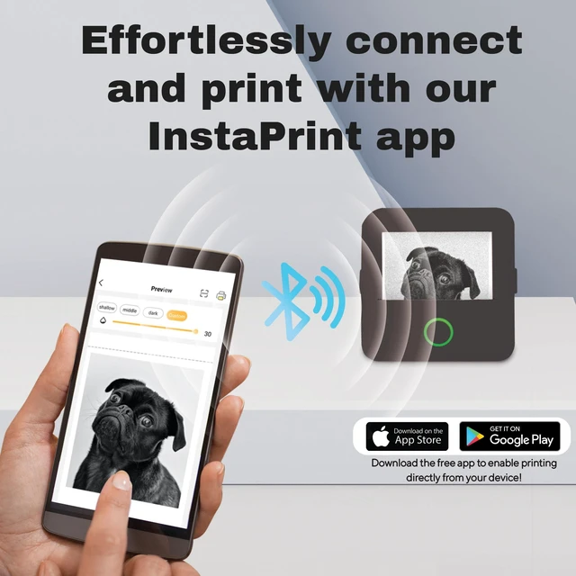 Alt view image 6 of 7 - Mini Portable Thermal Printer with 5 Rolls, Inkless, Black | Bluetooth Wireless Printer with 3 Adhesive and 2 Non-Adhesive Rolls, Monochrome Label, Note, Sticker, iOS, Android, 200 DPI