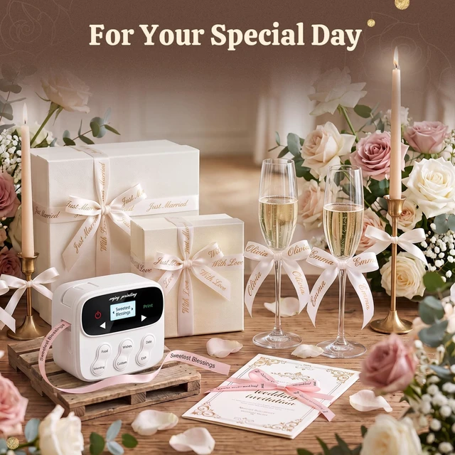 Alt view image 3 of 7 - F12 Ribbon Label Printer, Magnetic Label Maker Machine with Tape | Handheld Rechargeable, Backlit-LCD Screen Labeler, One-Click Print Date, 2 Printing Methods for DIY Craft Christmas Gift Wrap