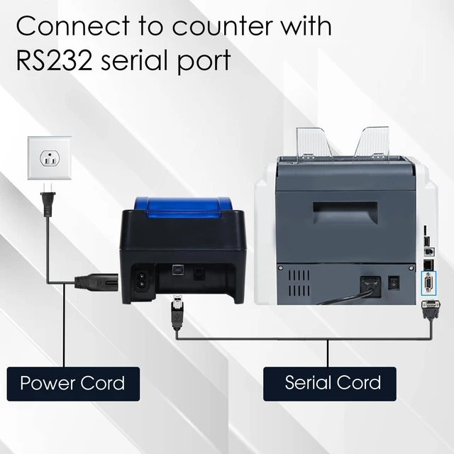 Alt view image 3 of 6 - Printer Receipt Printer Connect BC-55 BC-40 BCS-160 Mixed Bill Money Counter & Coin Sorter 58mm USB Cash Drawer Interface NOT for Square NOT for Other PC Device